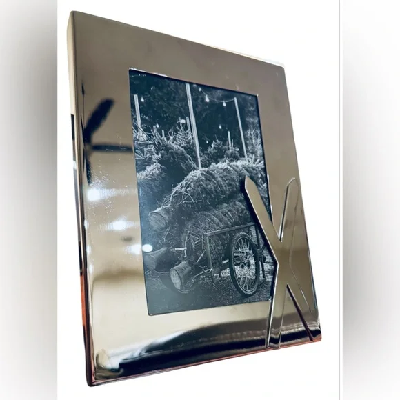 NWOT 2 Pottery Barn Silver Tone Frames Winter Theme skis antlers preppy cabin - Picture 8 of 15